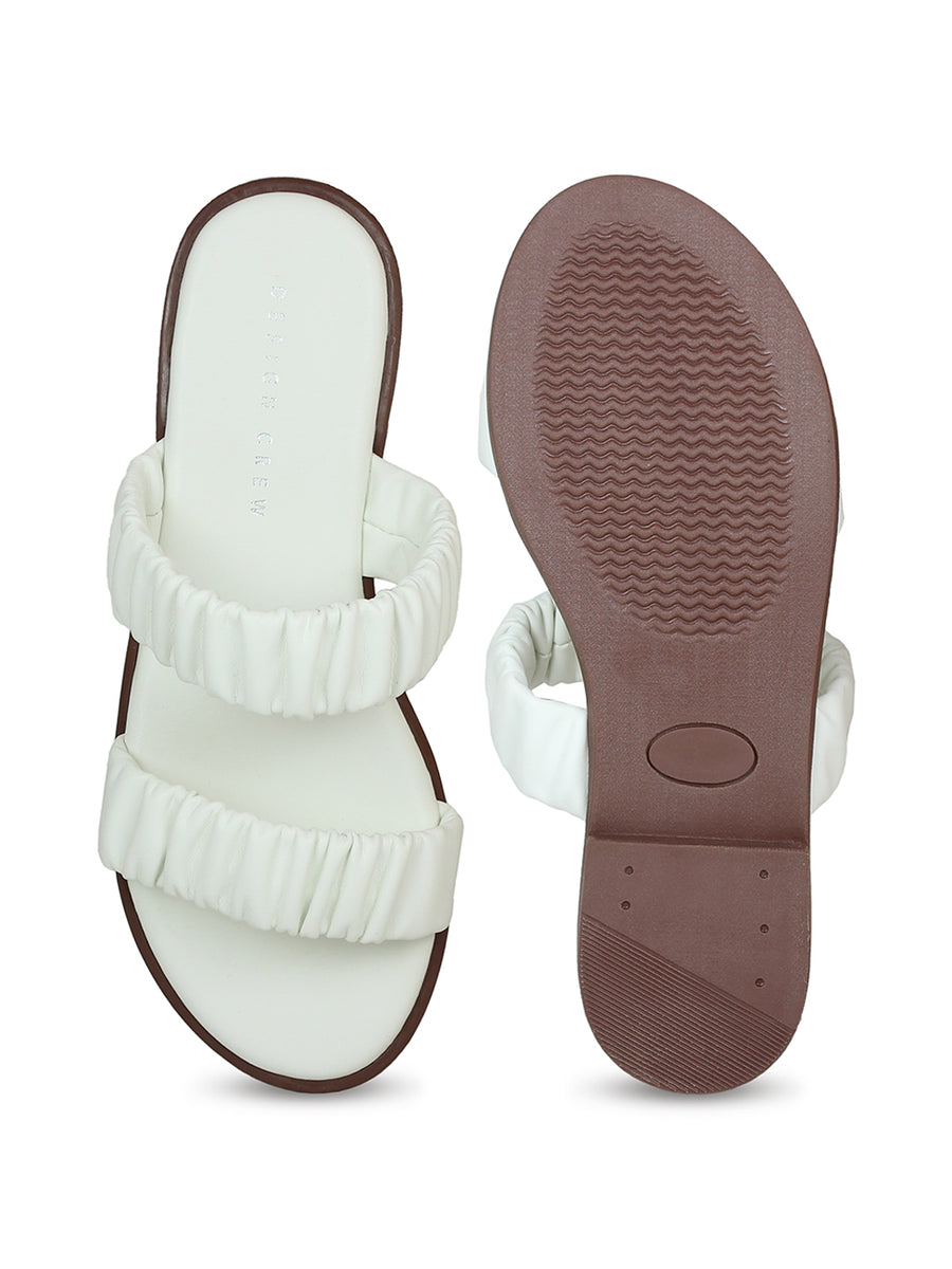 Ruched Slide Sandals