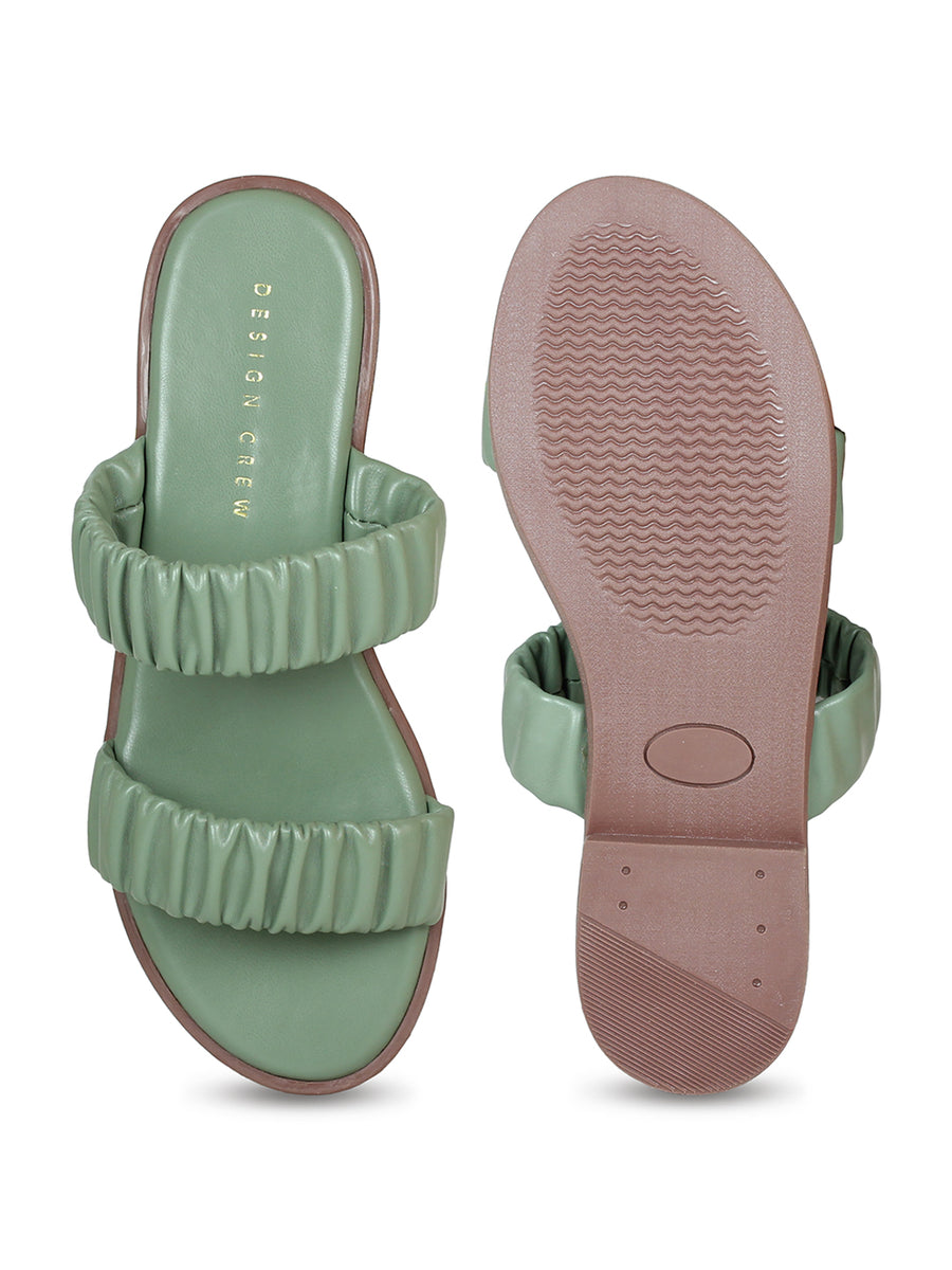 Ruched Slide Sandals