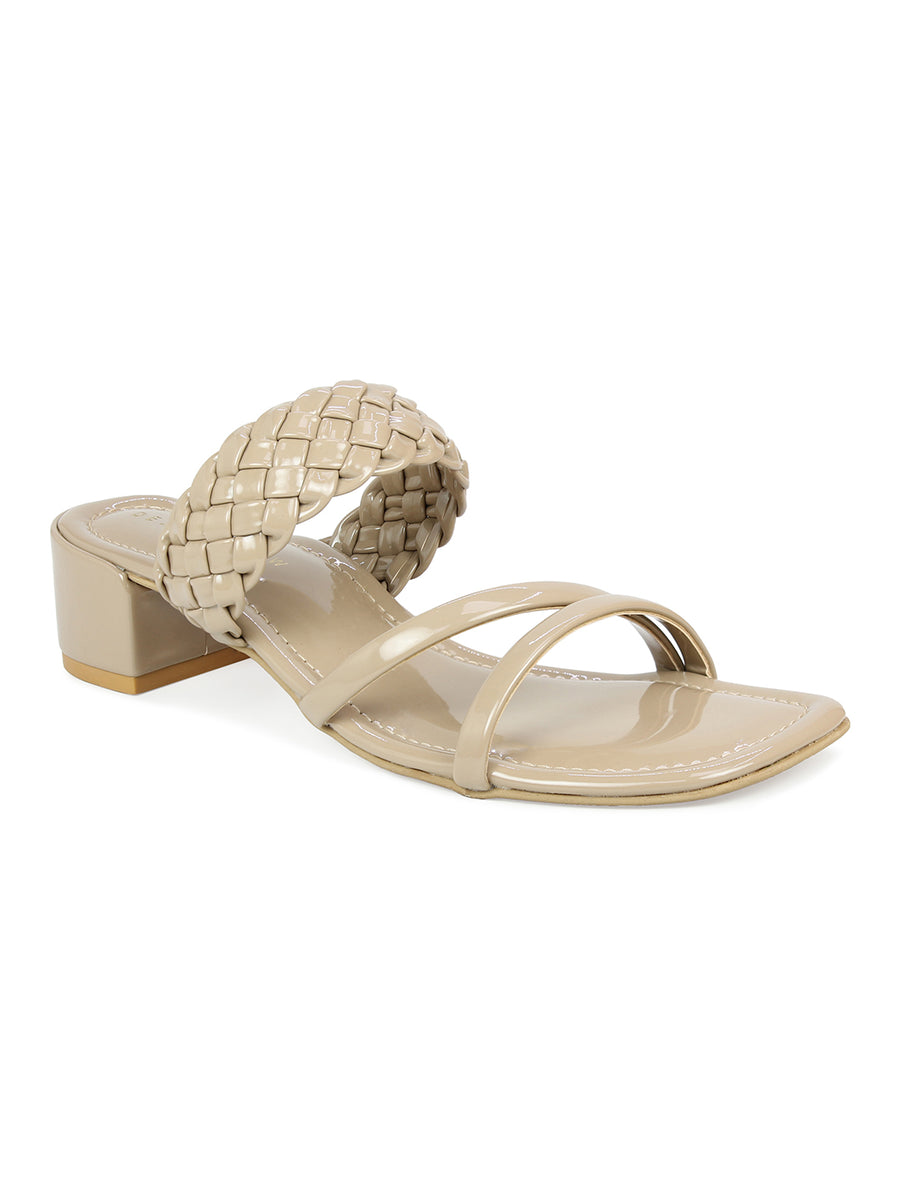 Braided Block Heel Slide Sandal | Design Crew