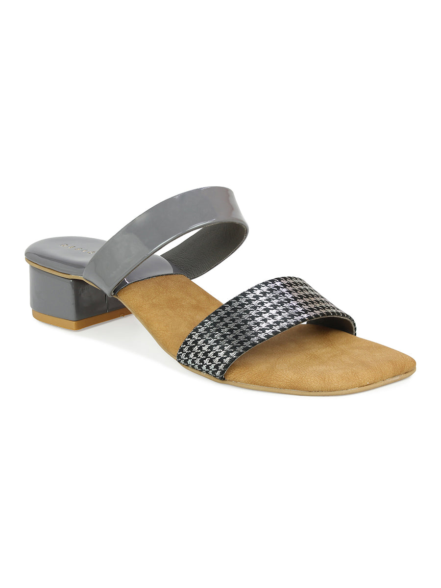 Textured Print Slide Sandal