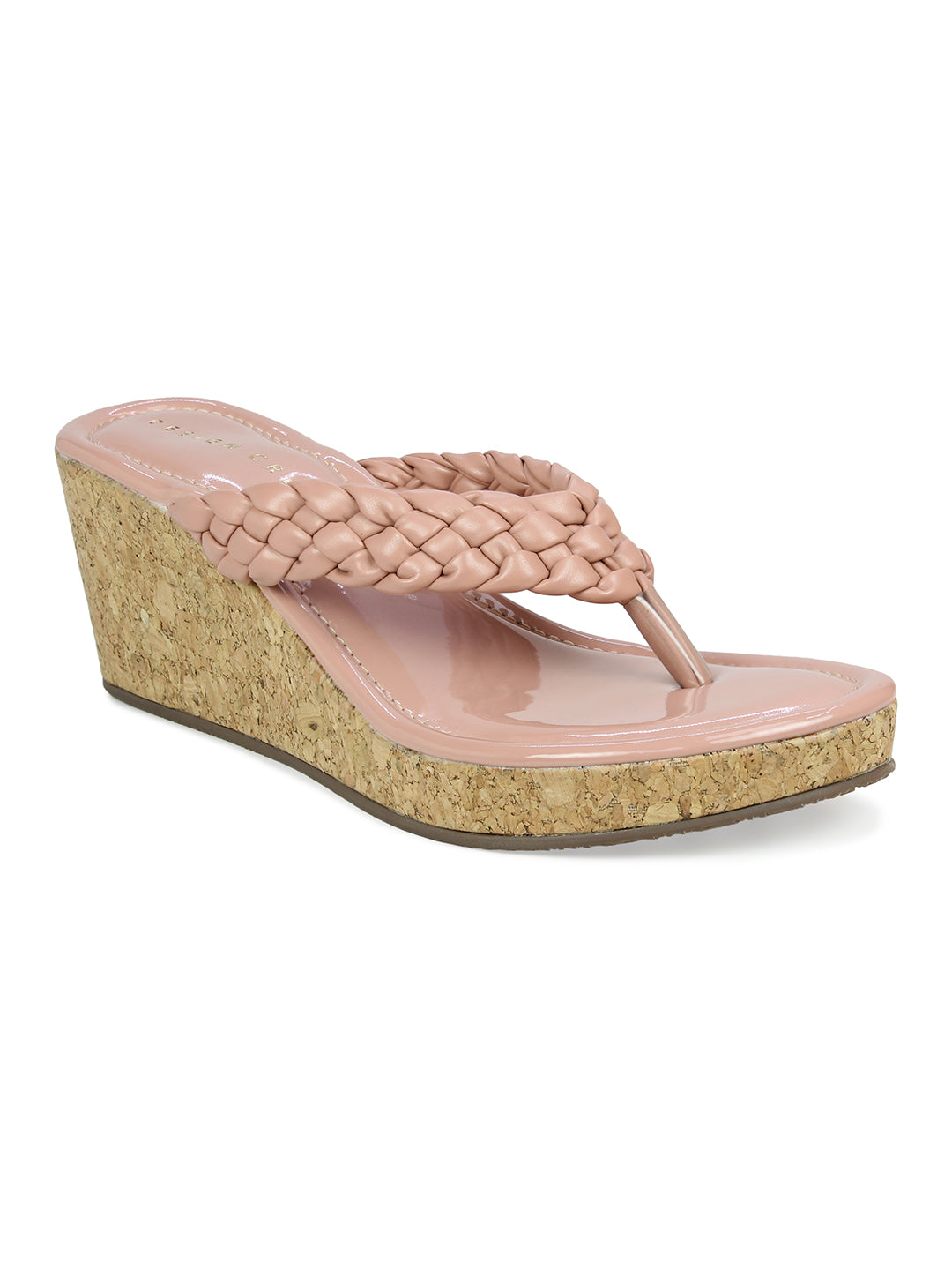 Braided Thongs Peach Wedge | Design Crew