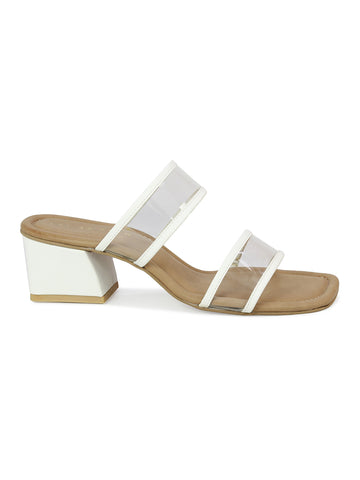 Translucent Vamp Straps  Minimalist Slide Sandal