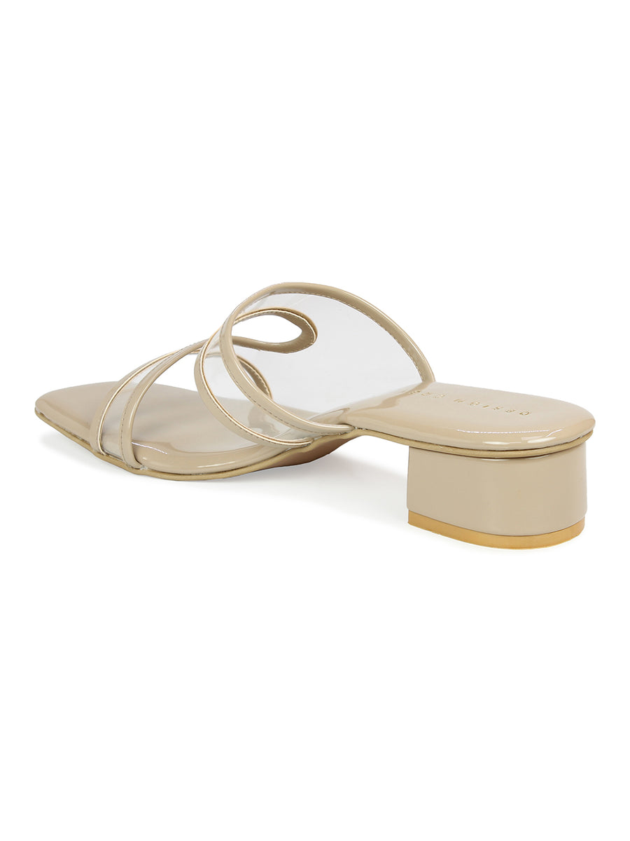 Translucent Vamp Strap Slide Sandal