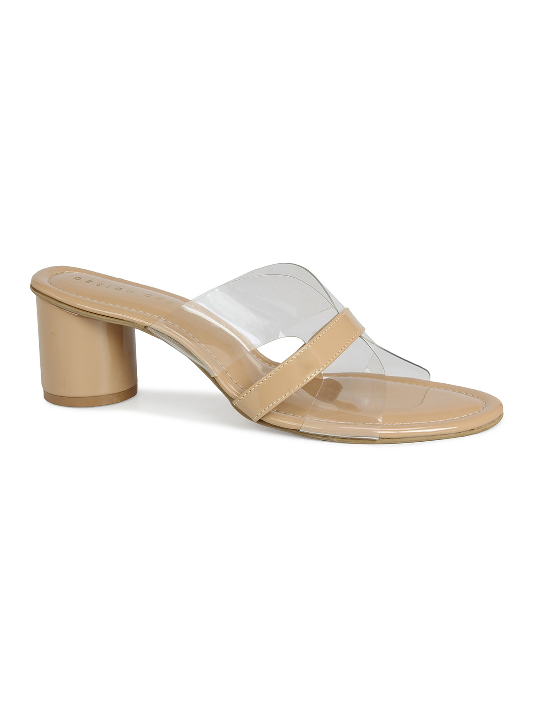 Translucent Vamp Strap Slide Sandal