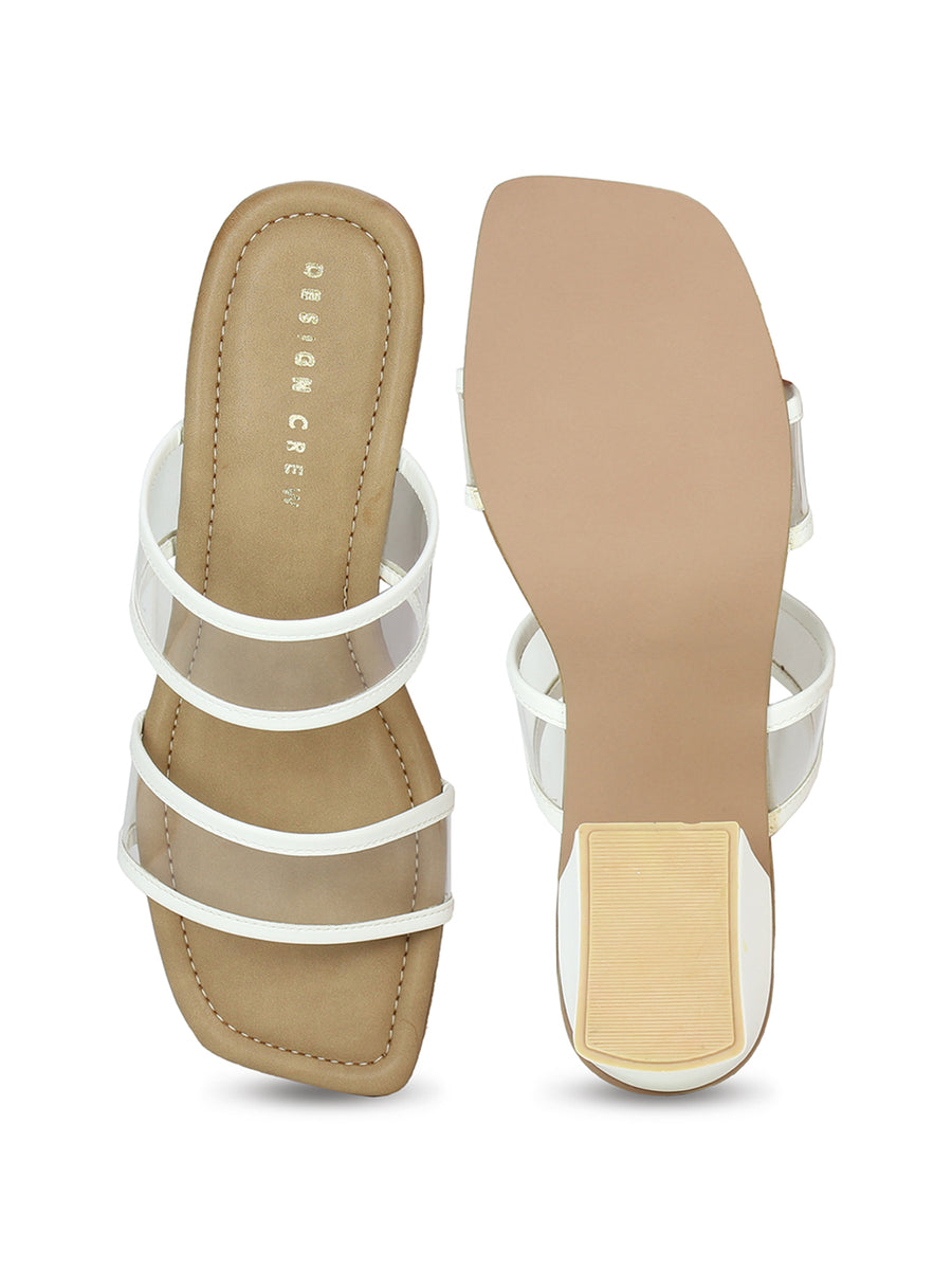 Translucent Vamp Straps  Minimalist Slide Sandal