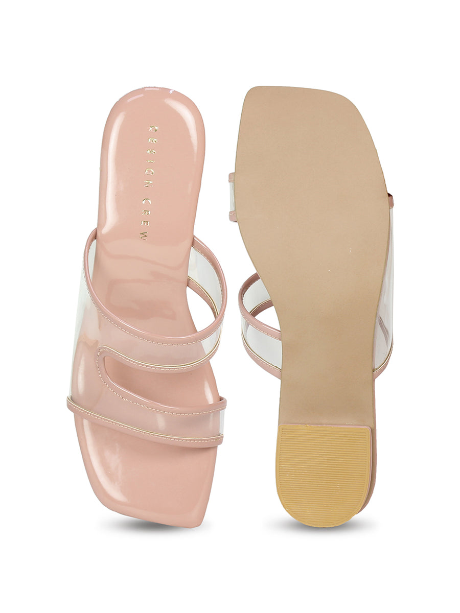 Translucent Vamp Strap Slide Sandal