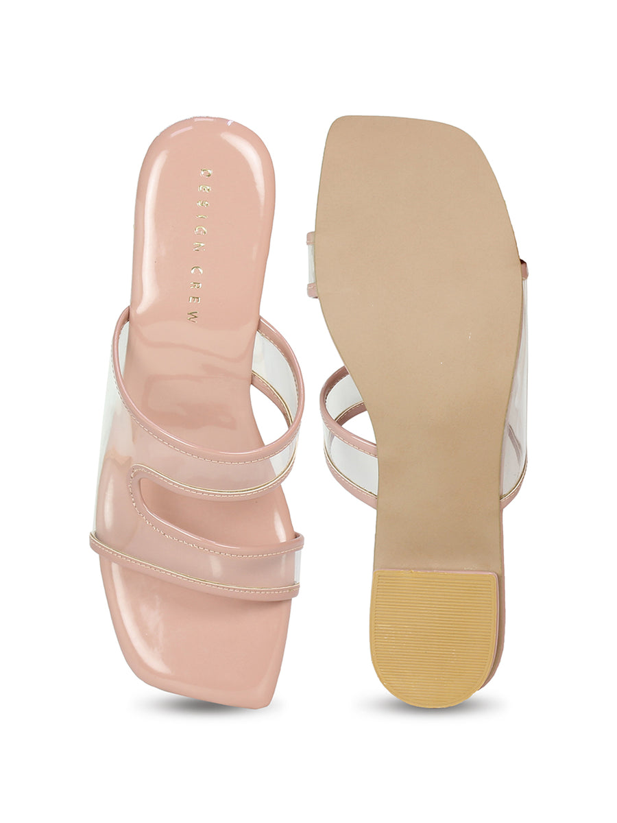 Translucent Vamp Strap Slide Sandal