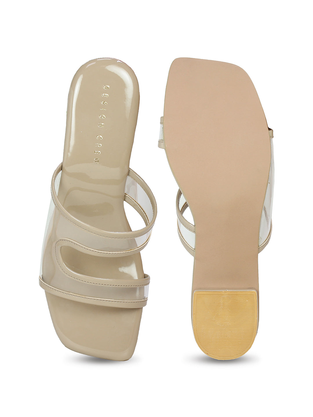 Translucent Vamp Strap Slide Sandal